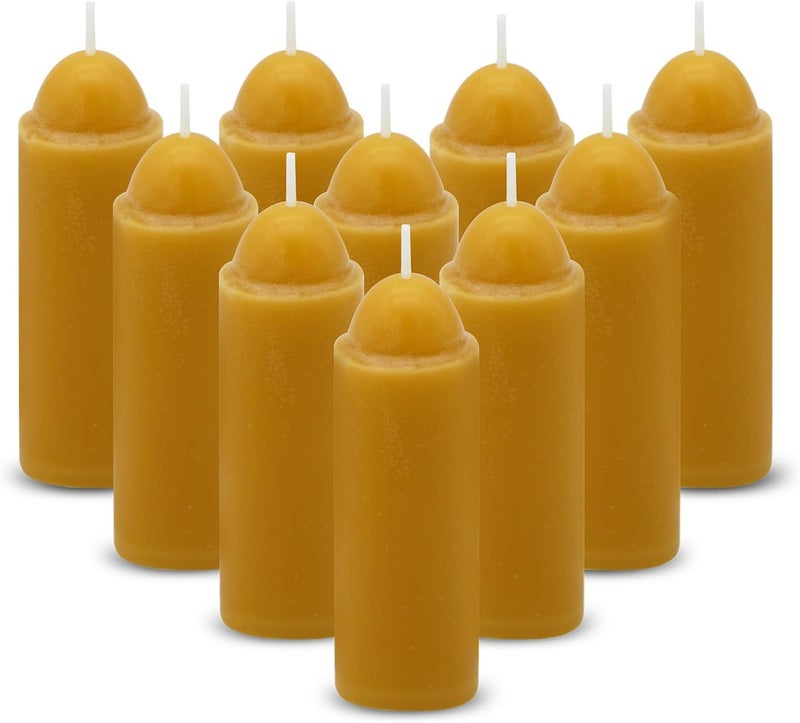 NOMFIX 15-Hour Natural Beeswax Candles Compatible with Candle Lanterns - Smokeless Clean Long Lasting Burning for Outdoor, Camping, Emergency, Survival Emergency Preparedness- 10Pack - Image 1